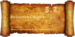 Belovszki Kitti névjegykártya